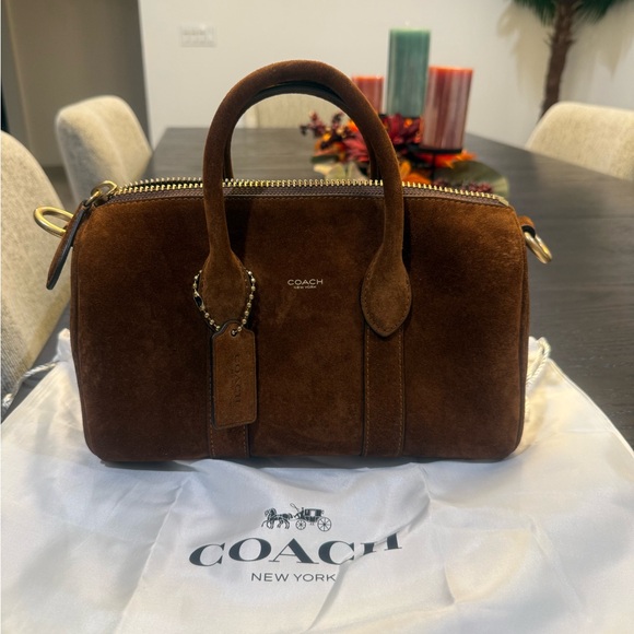 Coach Handbags - Coach Compass 25 Brown Suede